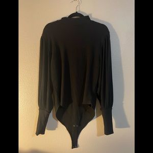 Forever 21 Plus Size Black Ribbed Bodysuit